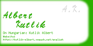 albert kutlik business card